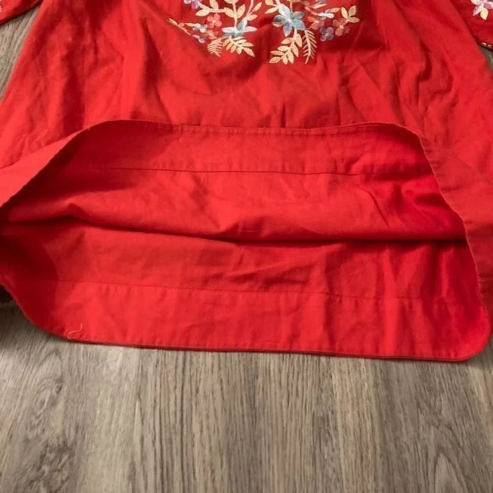 Free People Fleur Du Jour Red Mini Dress with Pockets Size S NWOT - Picture 5 of 9
